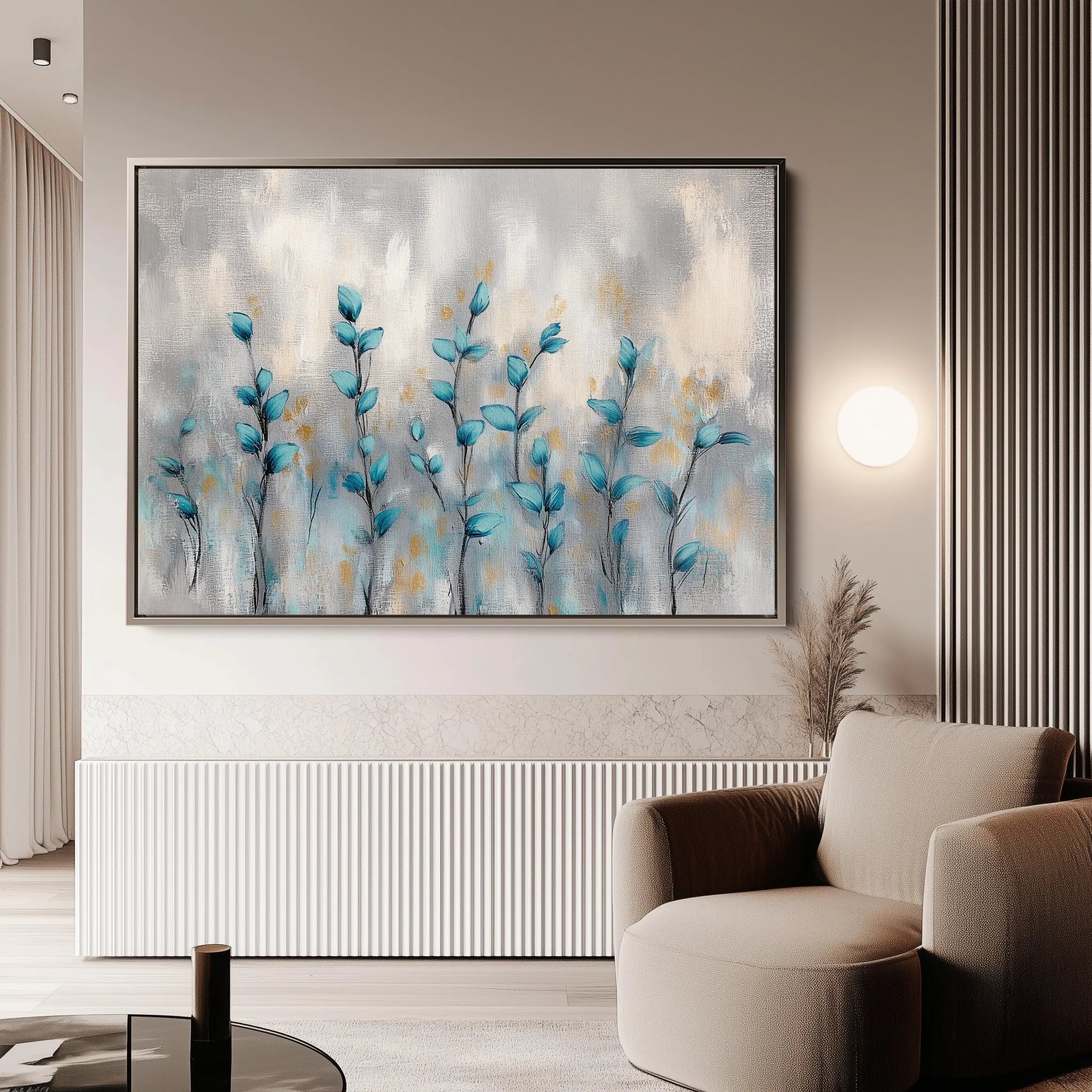 Floral 1054 Canvas Art 18" x 24" / 45 x 60 cm / Black