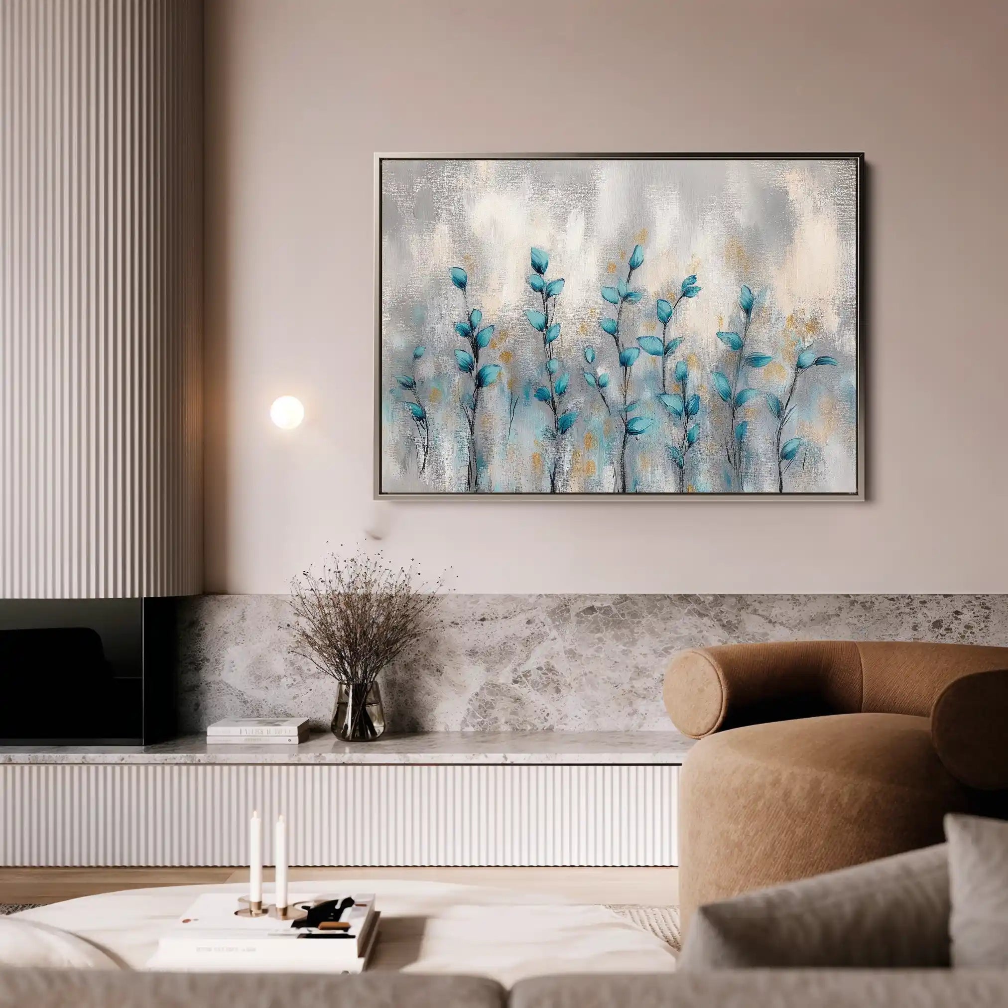 Floral 1054 Canvas Art 60 x 40 cm / Black