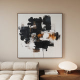 Abstract 1055 Canvas Art 16" x 16" / 40 x 40 cm / Black