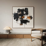 Abstract 1055 Canvas Art 16" x 16" / 40 x 40 cm / Black