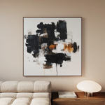 Abstract 1055 Canvas Art 60 x 60 cm / Black