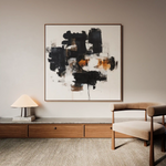 Abstract 1055 Canvas Art 60 x 60 cm / Black