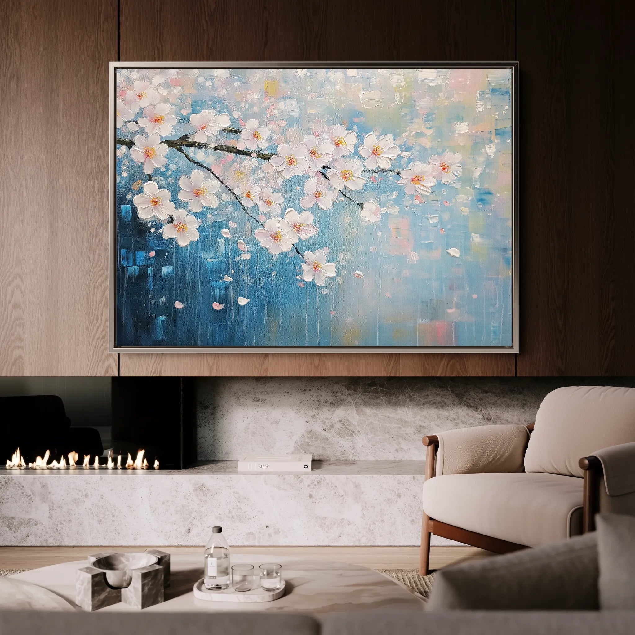 Floral 1055 Canvas Art 18" x 24" / 45 x 60 cm / Black