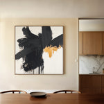 Abstract 1056 Canvas Art 16" x 16" / 40 x 40 cm / Black