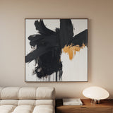 Abstract 1056 Canvas Art 16" x 16" / 40 x 40 cm / Black