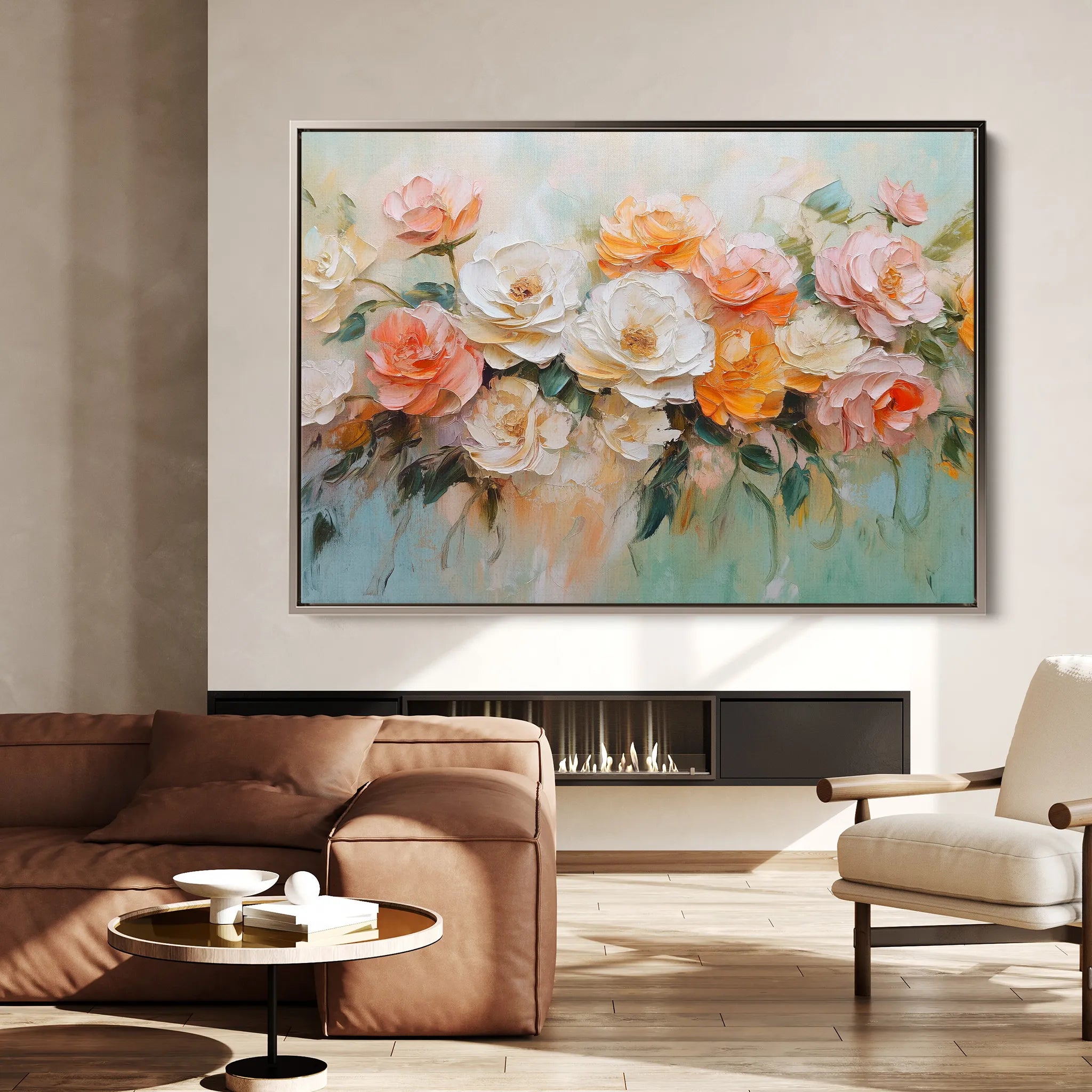 Floral 1056 Canvas Art 18" x 24" / 45 x 60 cm / Black