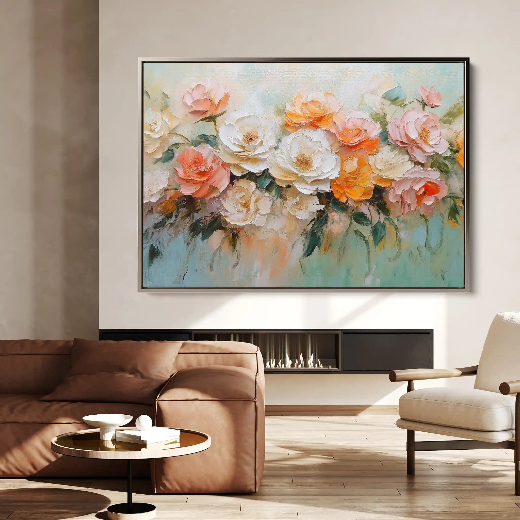 Floral 1056 Canvas Art 60 x 40 cm / Black