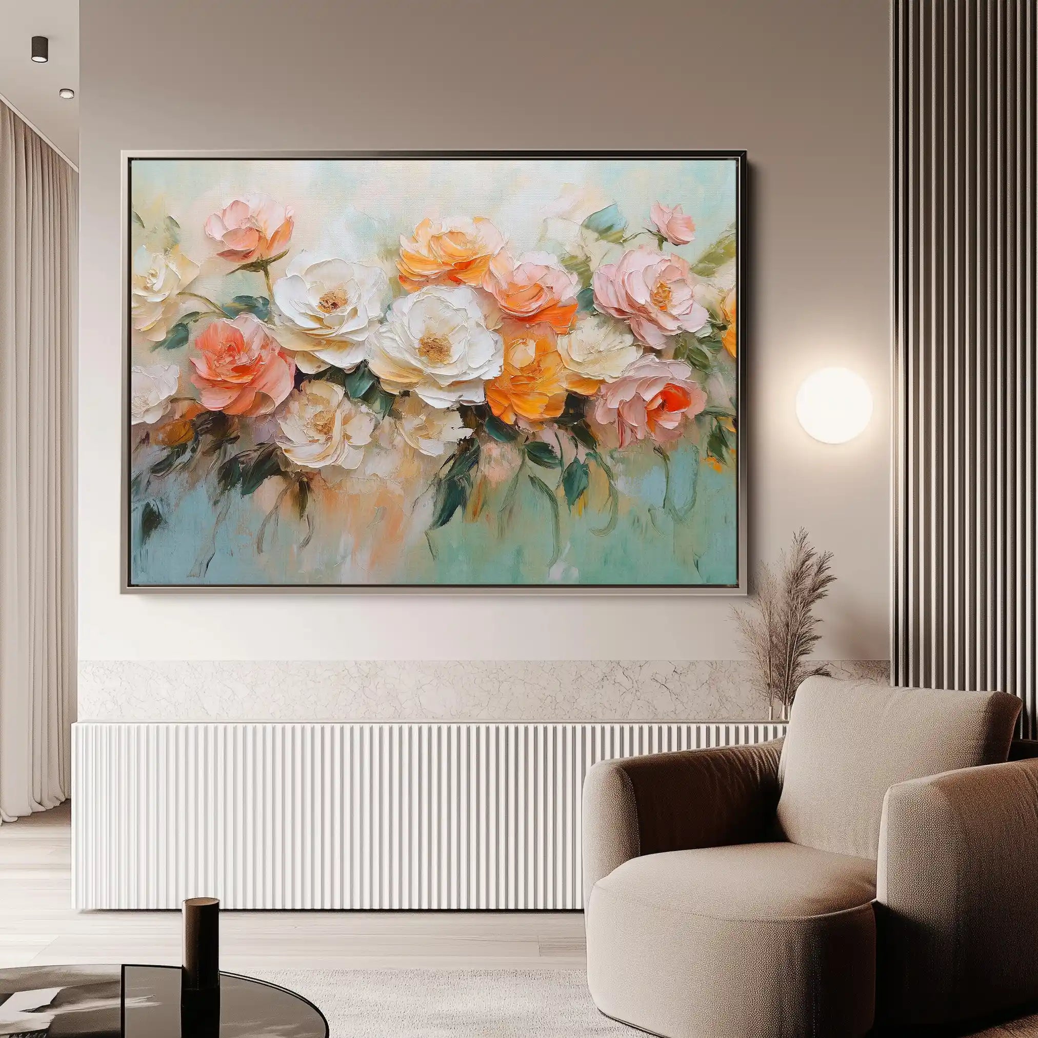 Floral 1056 Canvas Art 60 x 40 cm / Black