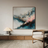 Abstract 1057 Canvas Art 16" x 16" / 40 x 40 cm / Black