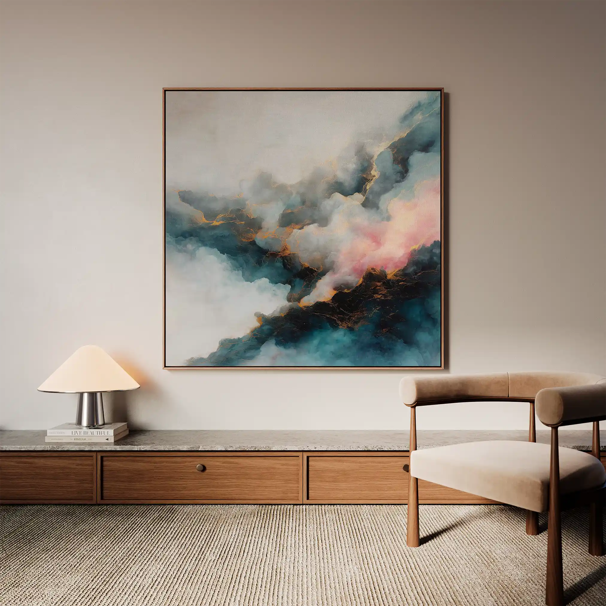 Abstract 1057 Canvas Art 60 x 60 cm / Black