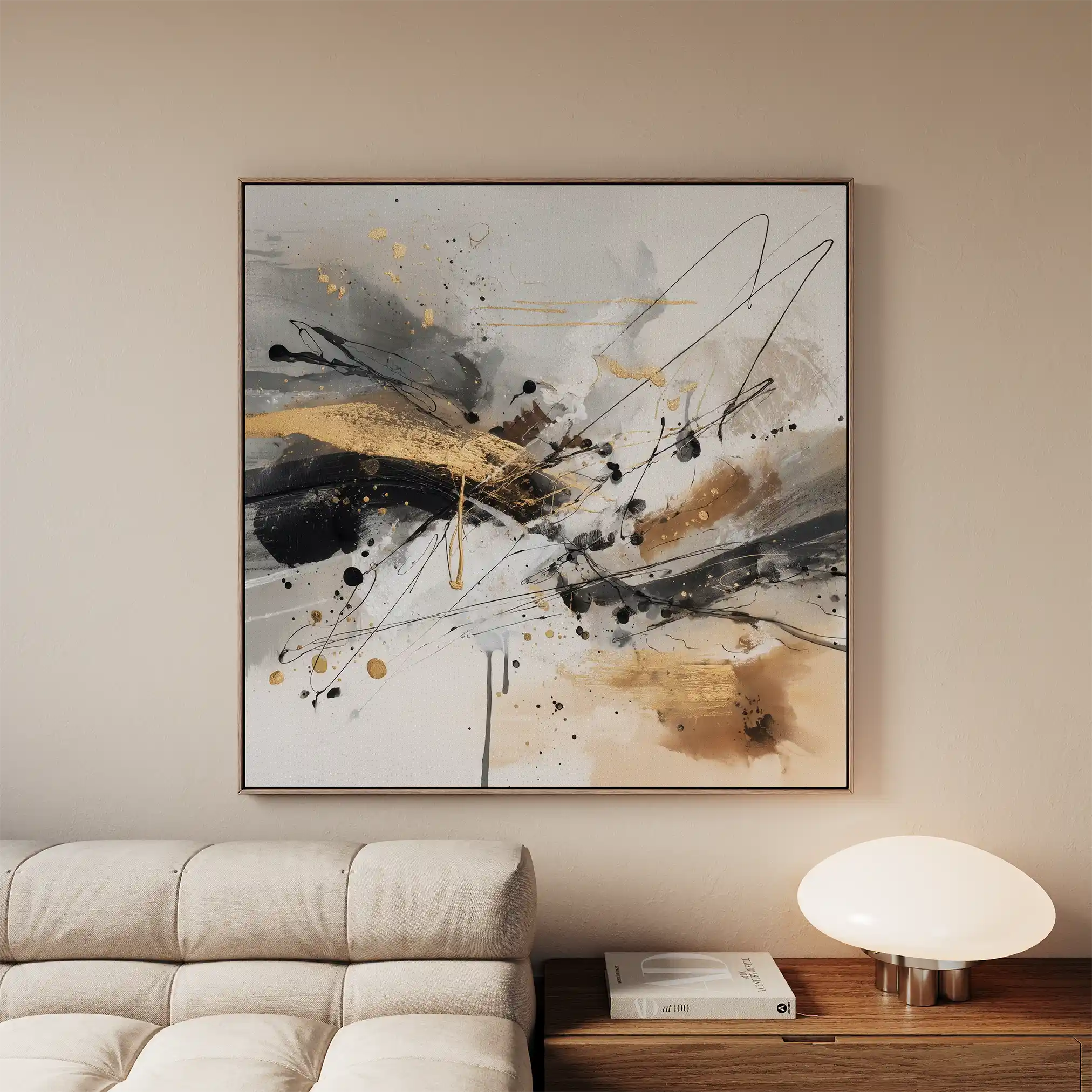 Abstract 1058 Canvas Art 60 x 60 cm / Black