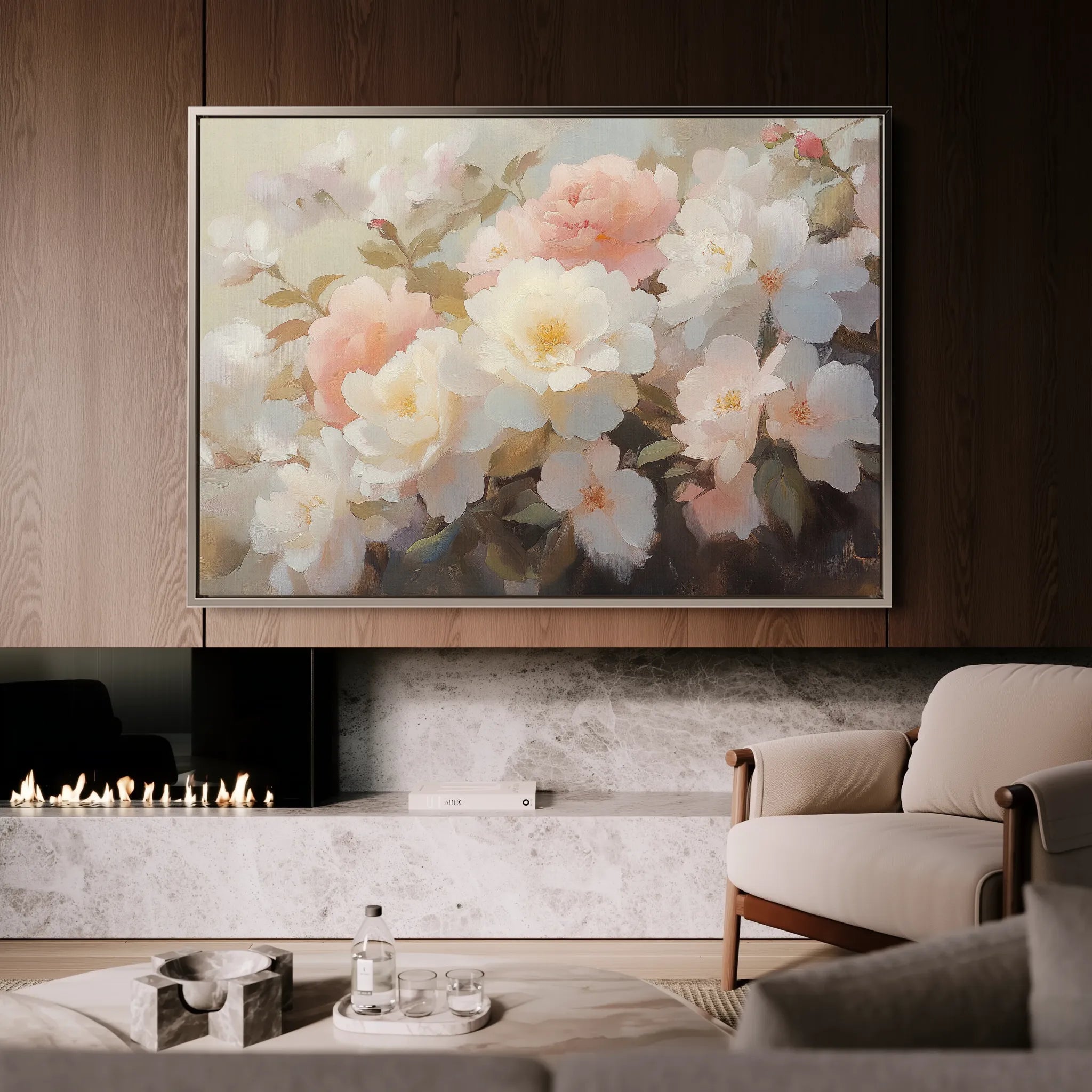 Floral 1058 Canvas Art 18" x 24" / 45 x 60 cm / Black