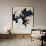 Abstract 1059 Canvas Art 16" x 16" / 40 x 40 cm / Black