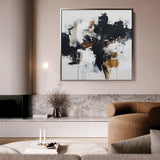 Abstract 1059 Canvas Art 16" x 16" / 40 x 40 cm / Black