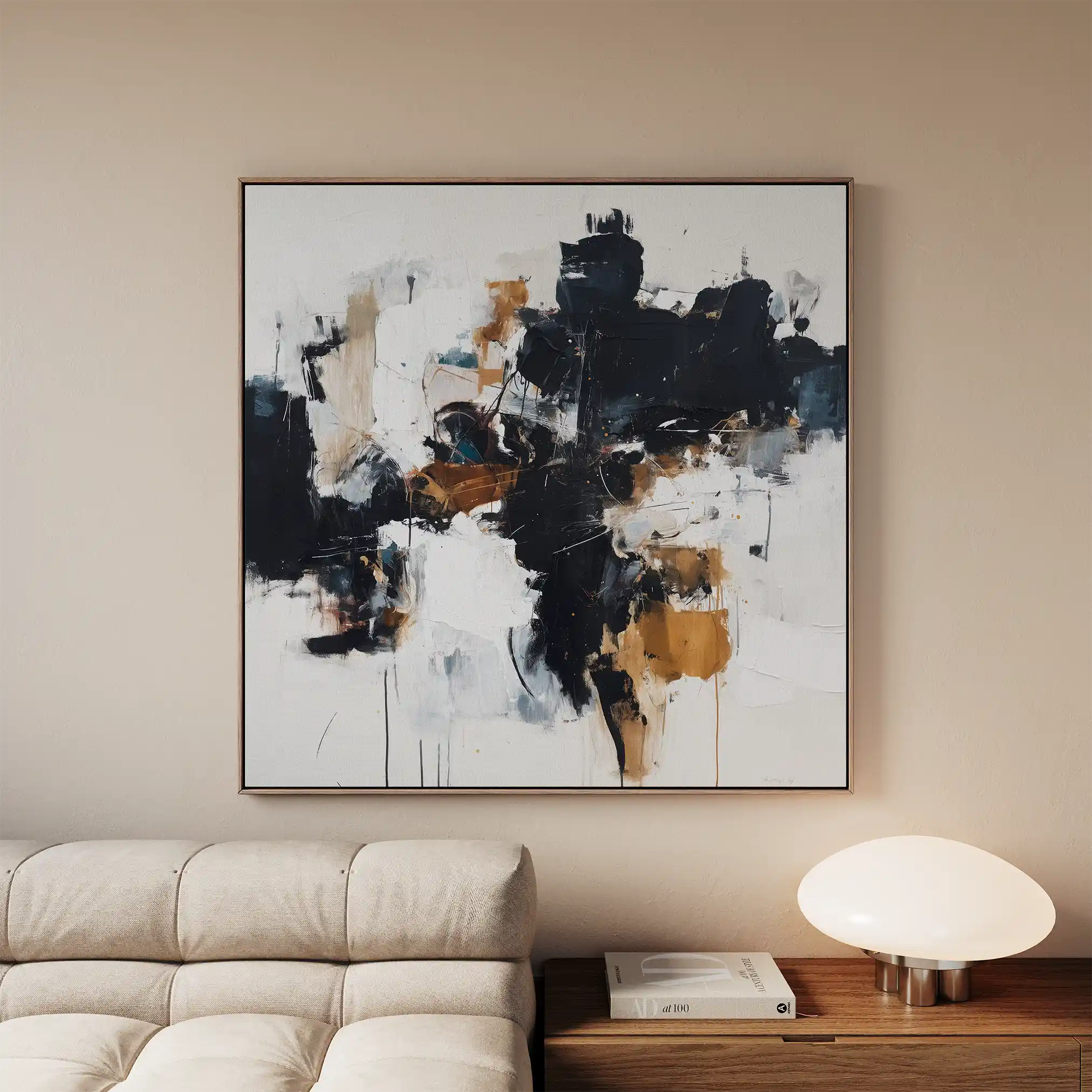 Abstract 1059 Canvas Art 60 x 60 cm / Black