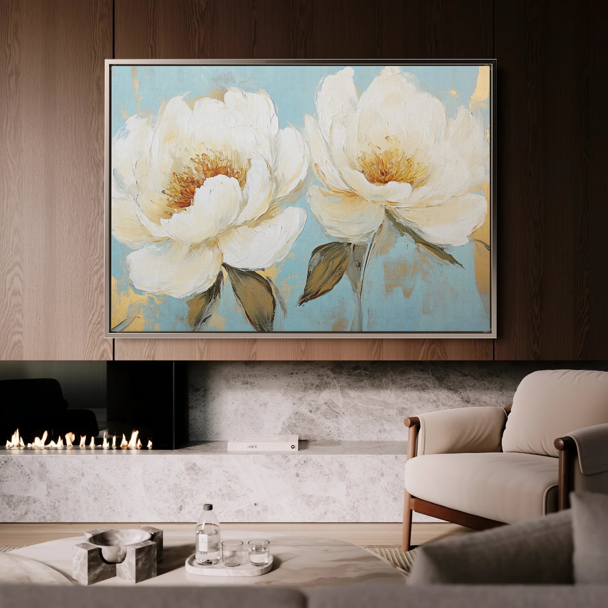 Floral 1059 Canvas Art 18" x 24" / 45 x 60 cm / Black