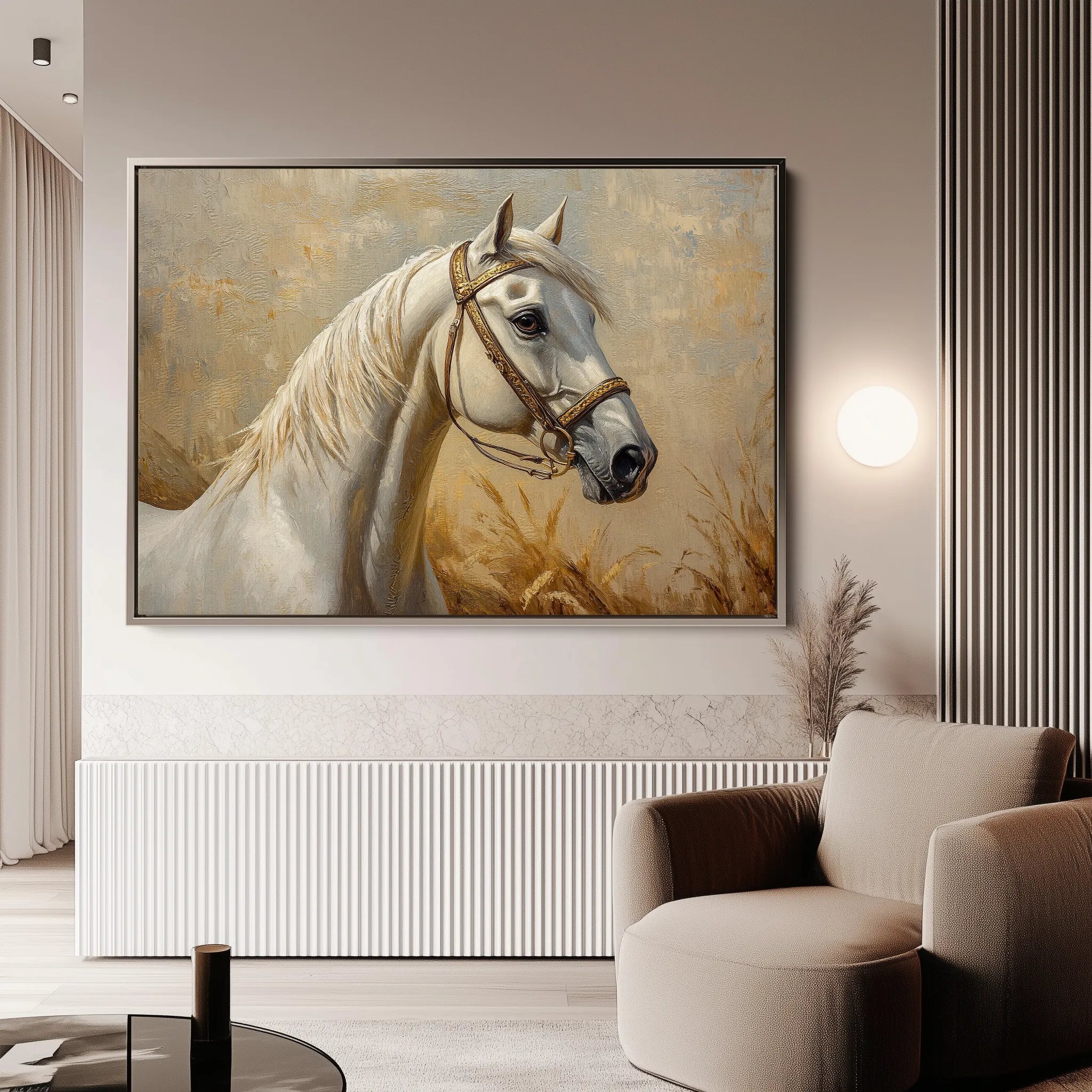 Horses 106 Canvas Art 18" x 24" / 45 x 60 cm / Black