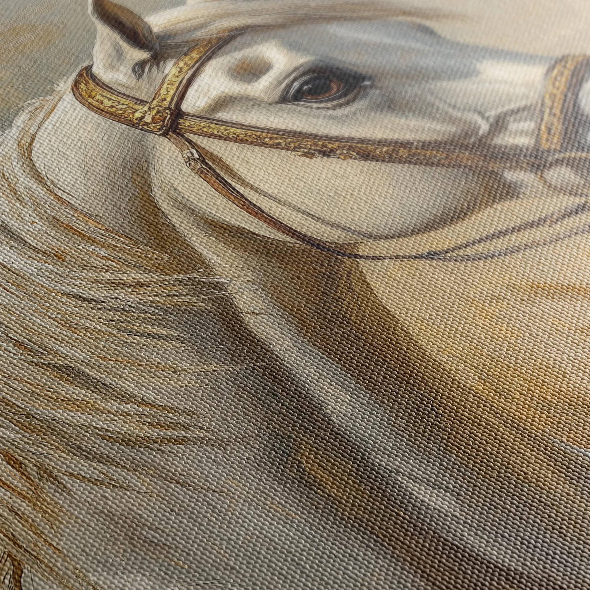 Horses 106 Canvas Art 18" x 24" / 45 x 60 cm / Black