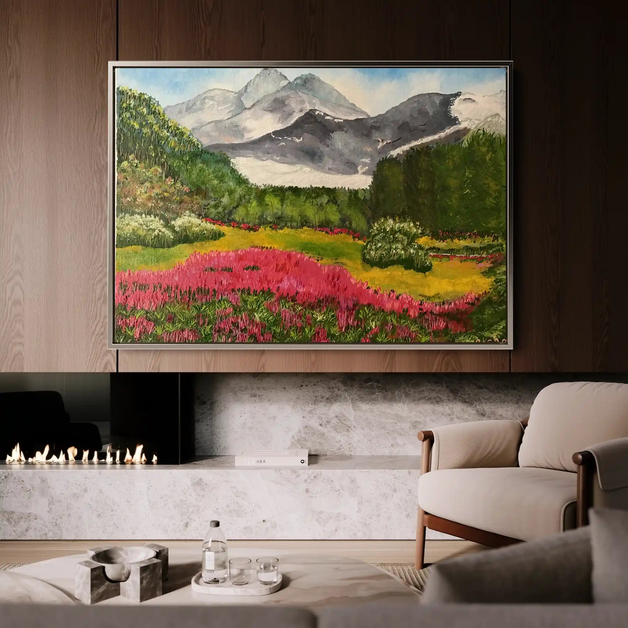 Landscape 106 Canvas Art 60 x 40 cm / Black