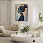 Portrait 106 Canvas Art 18" x 24" / 45 x 60 cm / Black