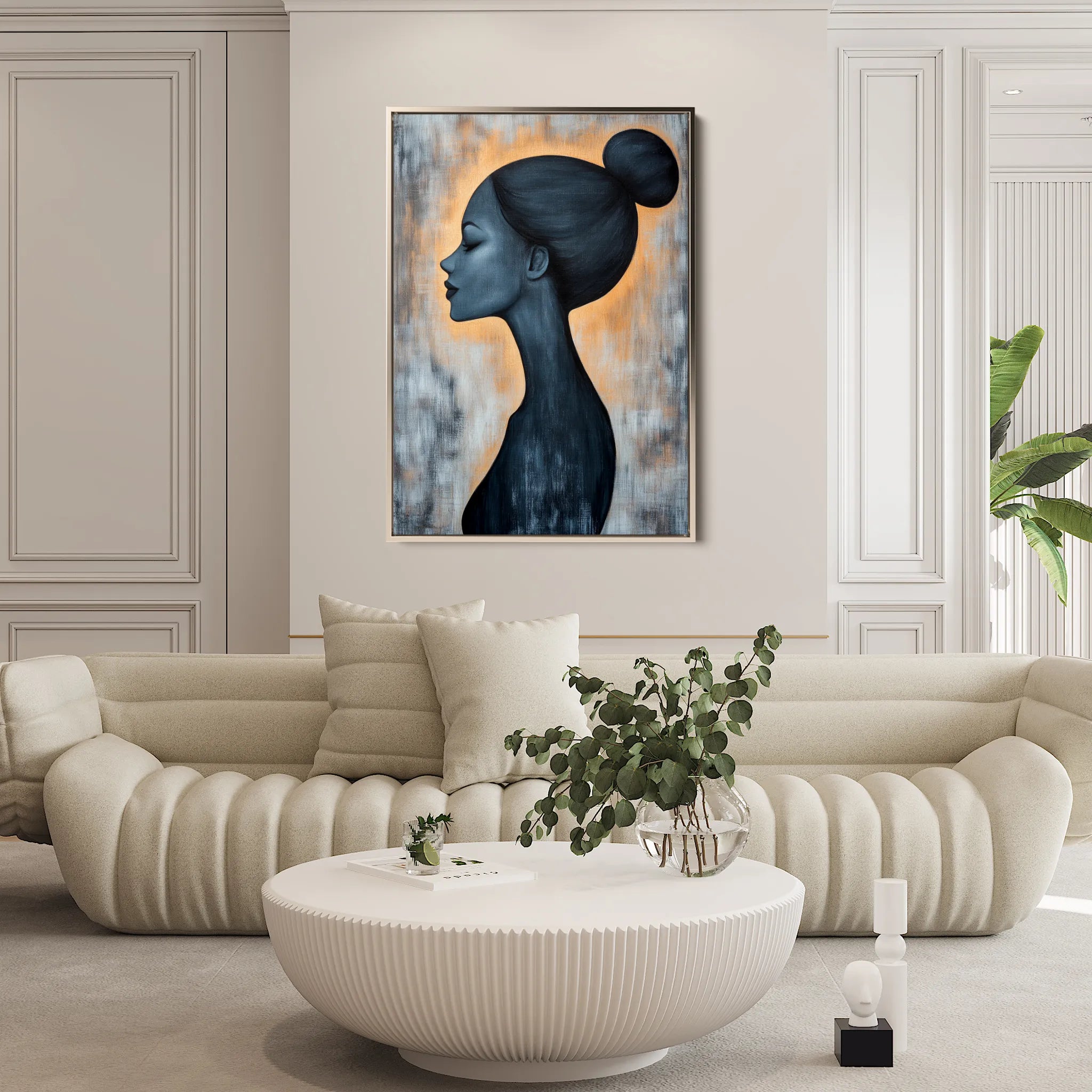 Portrait 106 Canvas Art 18" x 24" / 45 x 60 cm / Black
