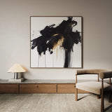 Abstract 1060 Canvas Art 16" x 16" / 40 x 40 cm / Black