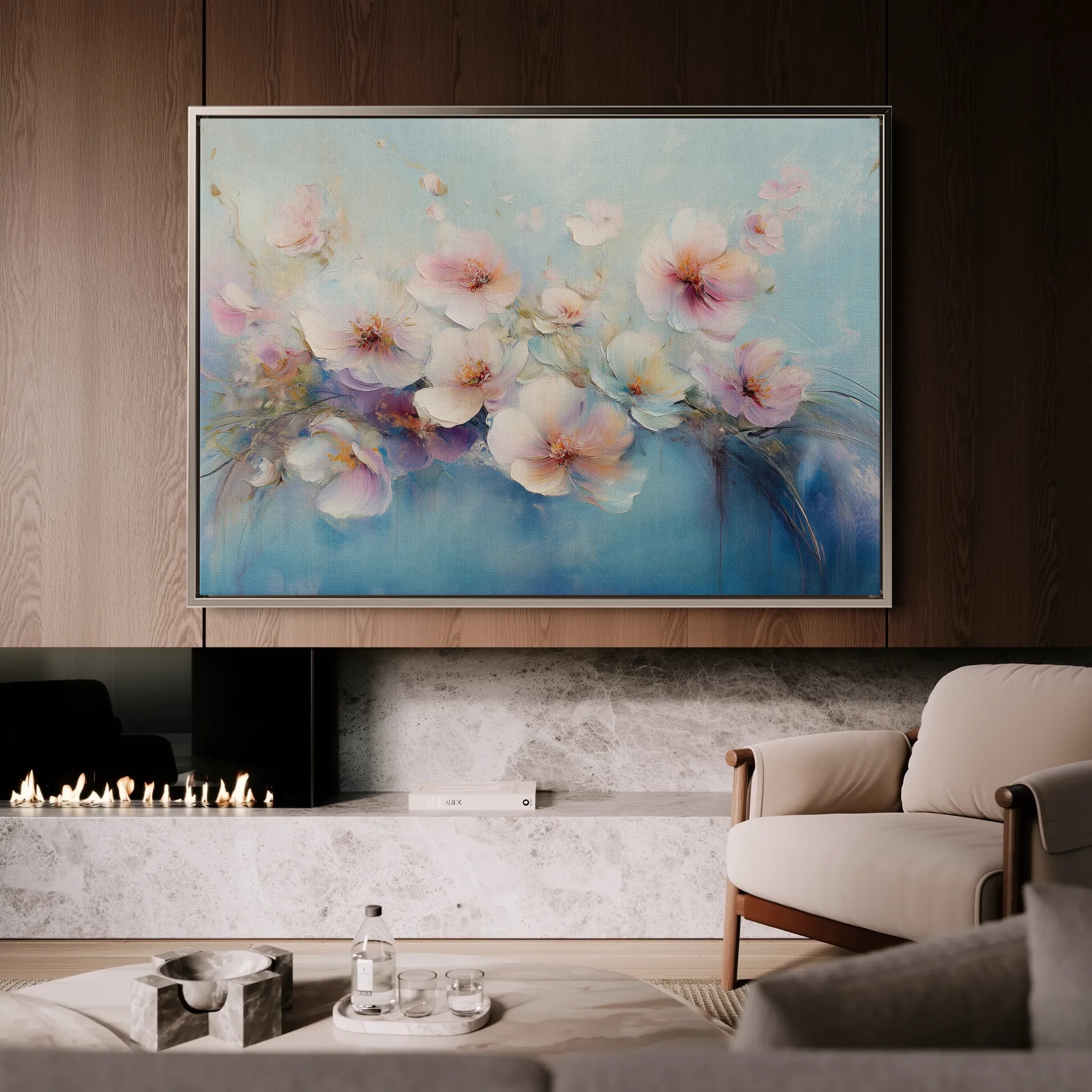 Floral 1060 Canvas Art 18" x 24" / 45 x 60 cm / Black