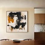 Abstract 1061 Canvas Art 16" x 16" / 40 x 40 cm / Black