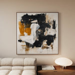 Abstract 1061 Canvas Art 16" x 16" / 40 x 40 cm / Black