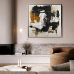 Abstract 1061 Canvas Art 16" x 16" / 40 x 40 cm / Black