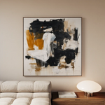 Abstract 1061 Canvas Art 60 x 60 cm / Black