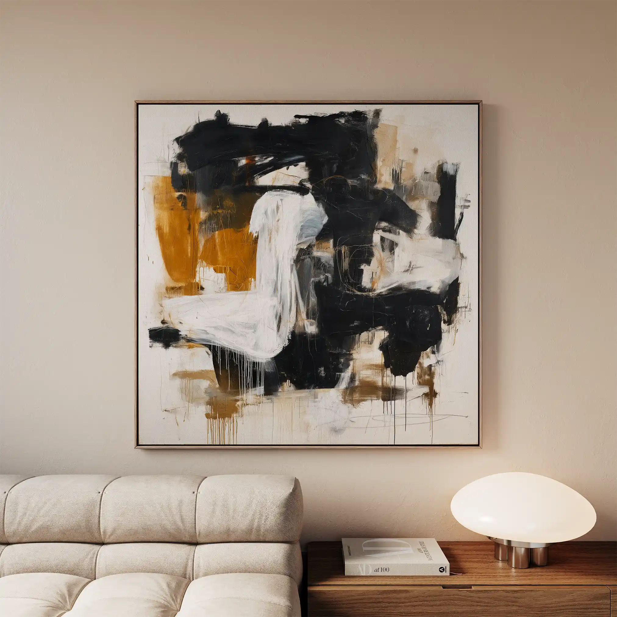 Abstract 1061 Canvas Art 60 x 60 cm / Black