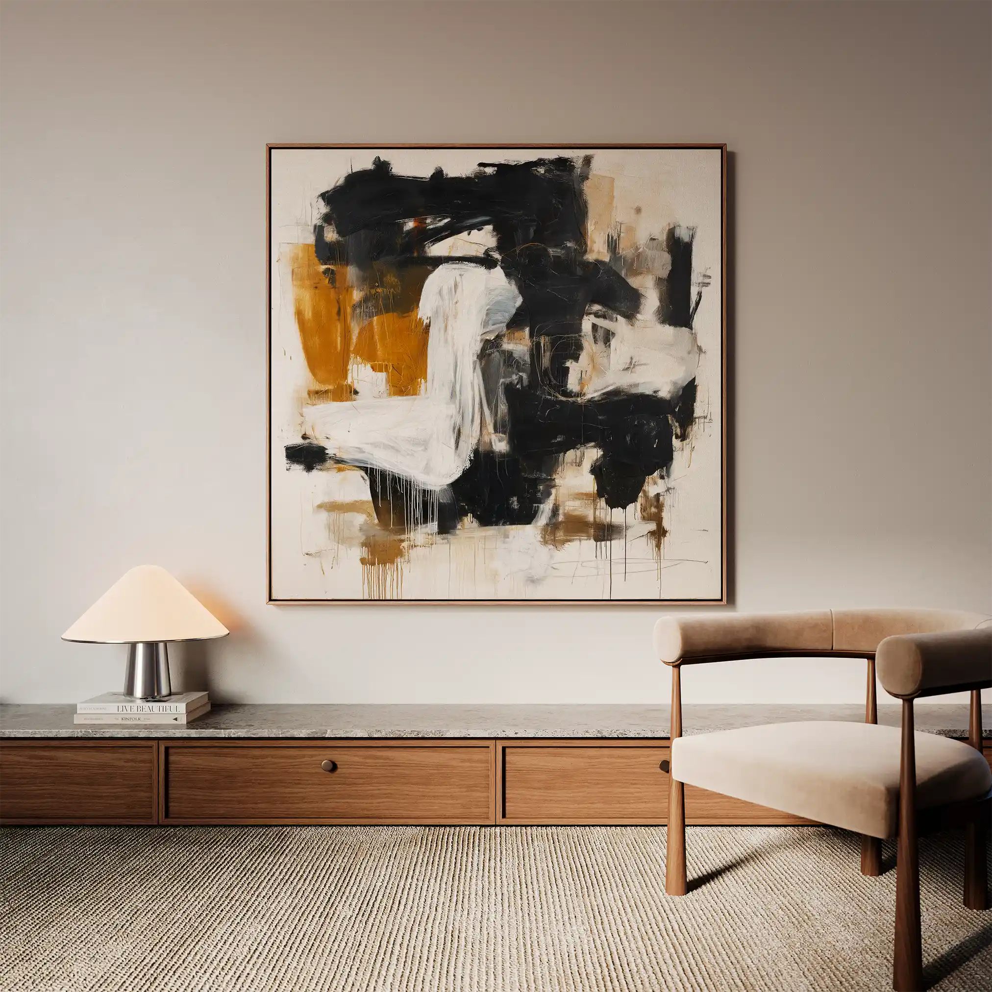 Abstract 1061 Canvas Art 60 x 60 cm / Black