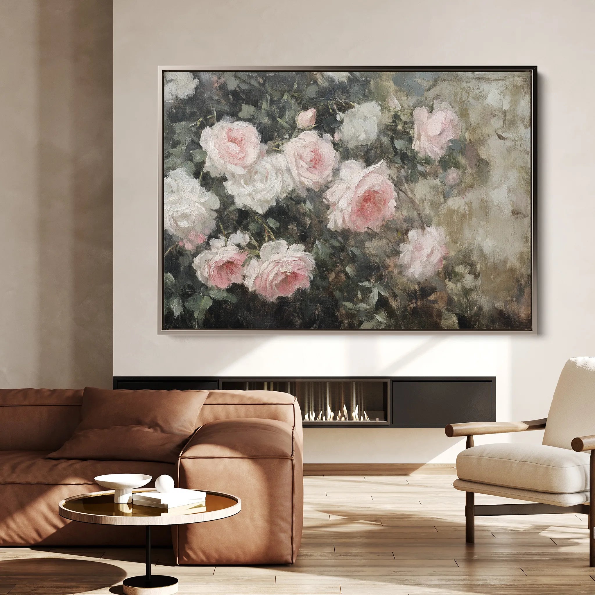 Floral 1061 Canvas Art 18" x 24" / 45 x 60 cm / Black
