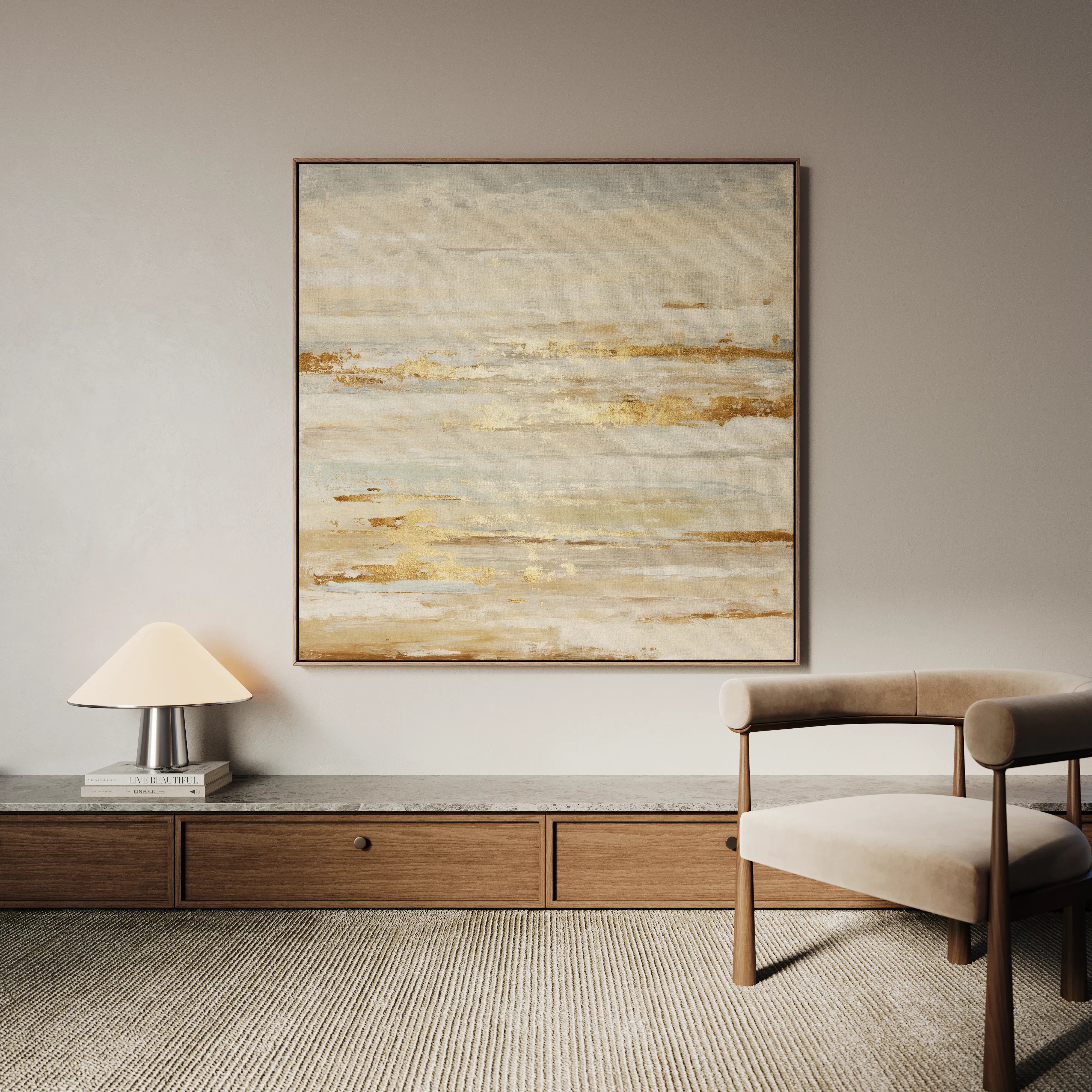 Abstract 1062 Canvas Art 16" x 16" / 40 x 40 cm / Black