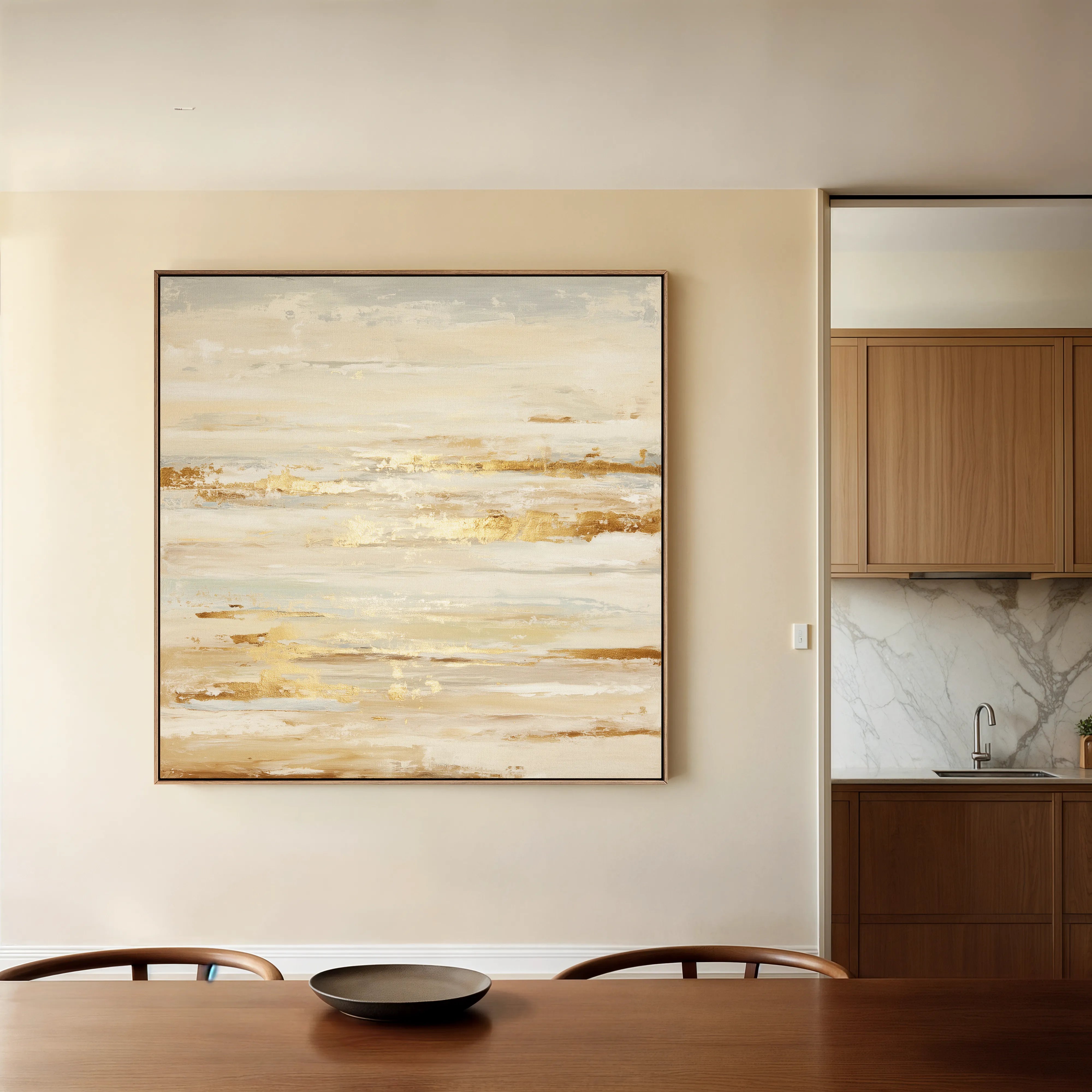 Abstract 1062 Canvas Art 16" x 16" / 40 x 40 cm / Black