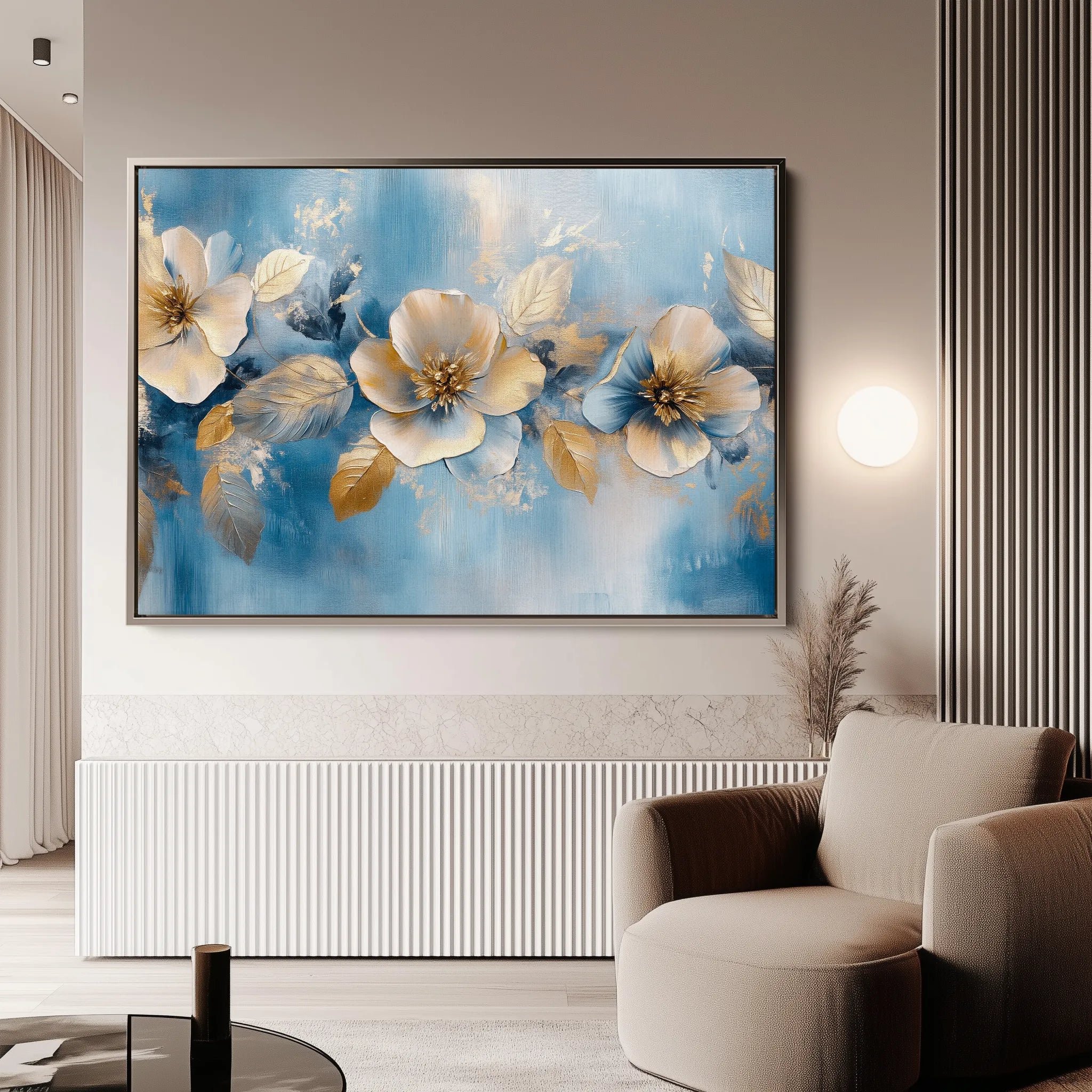 Floral 1062 Canvas Art 18" x 24" / 45 x 60 cm / Black