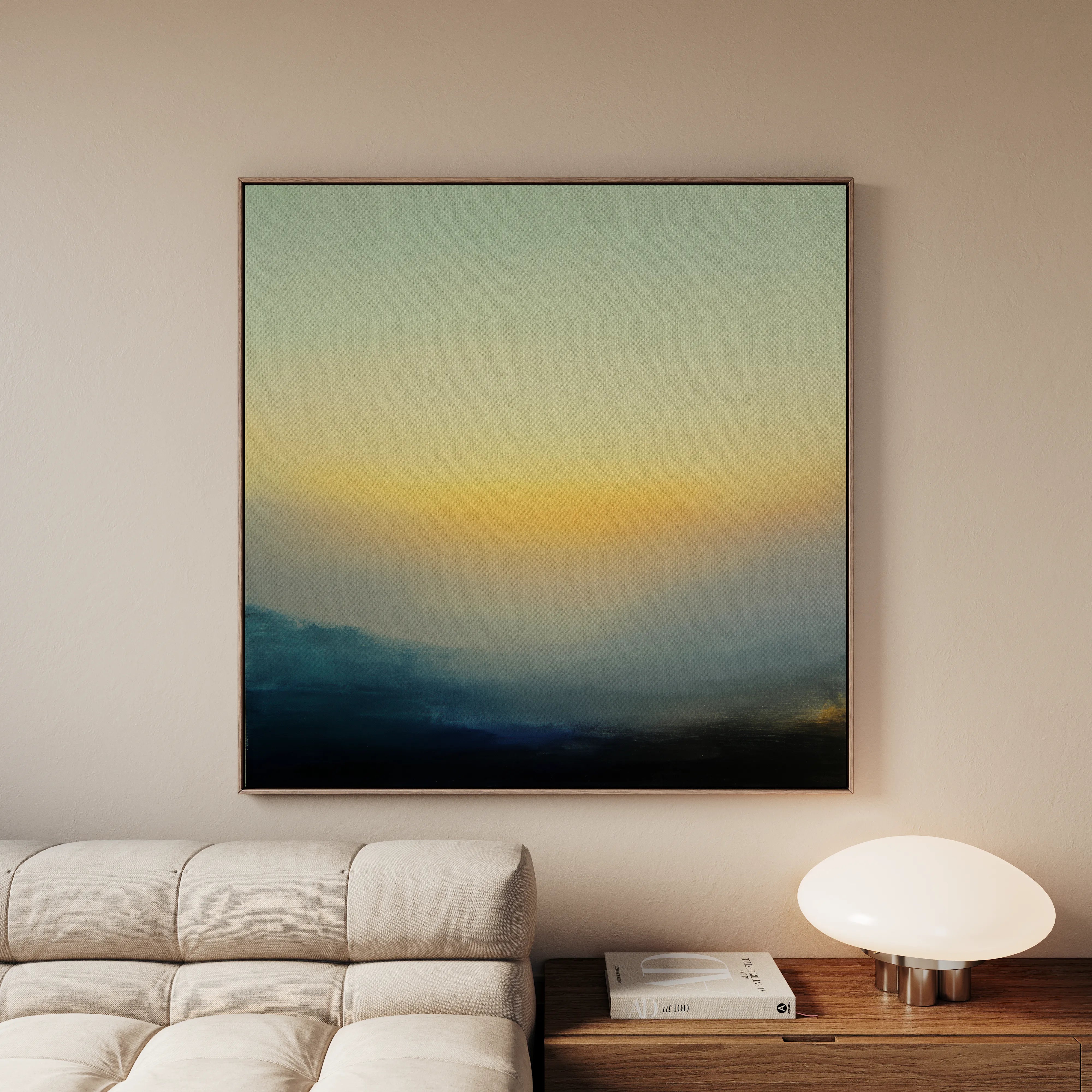 Abstract 1063 Canvas Art 16" x 16" / 40 x 40 cm / Black