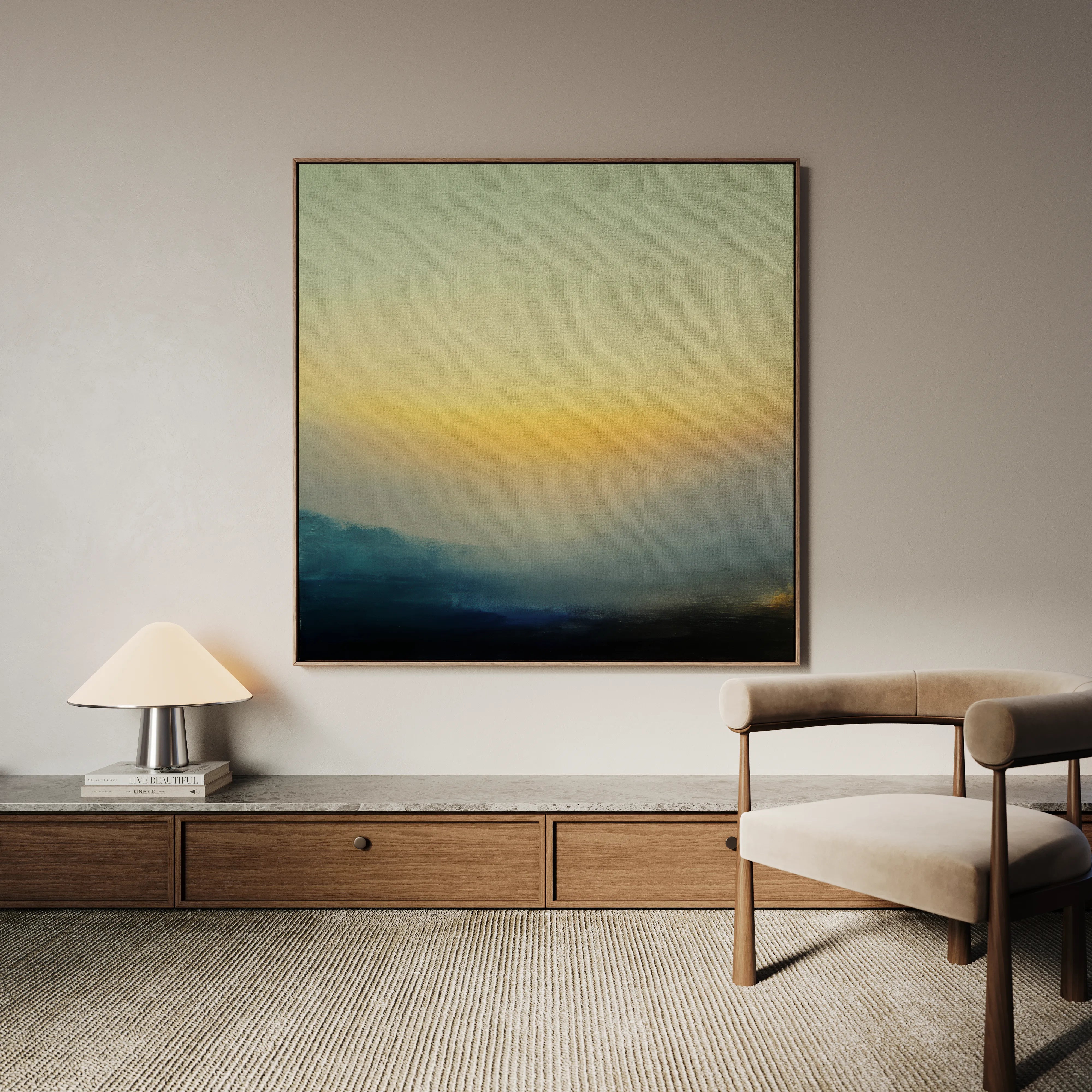 Abstract 1063 Canvas Art 16" x 16" / 40 x 40 cm / Black