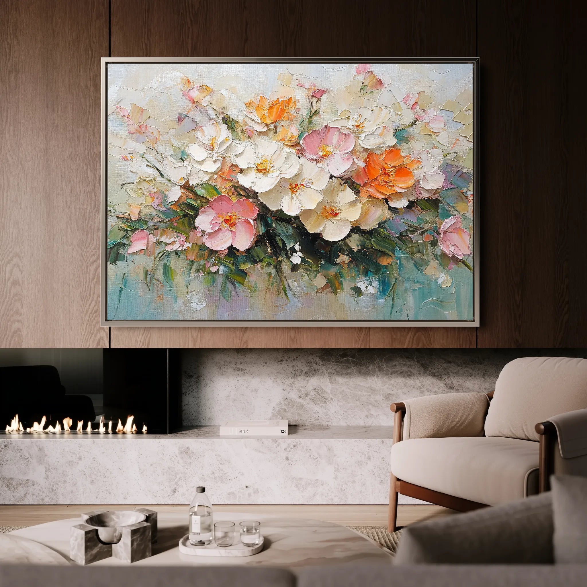 Floral 1063 Canvas Art 18" x 24" / 45 x 60 cm / Black