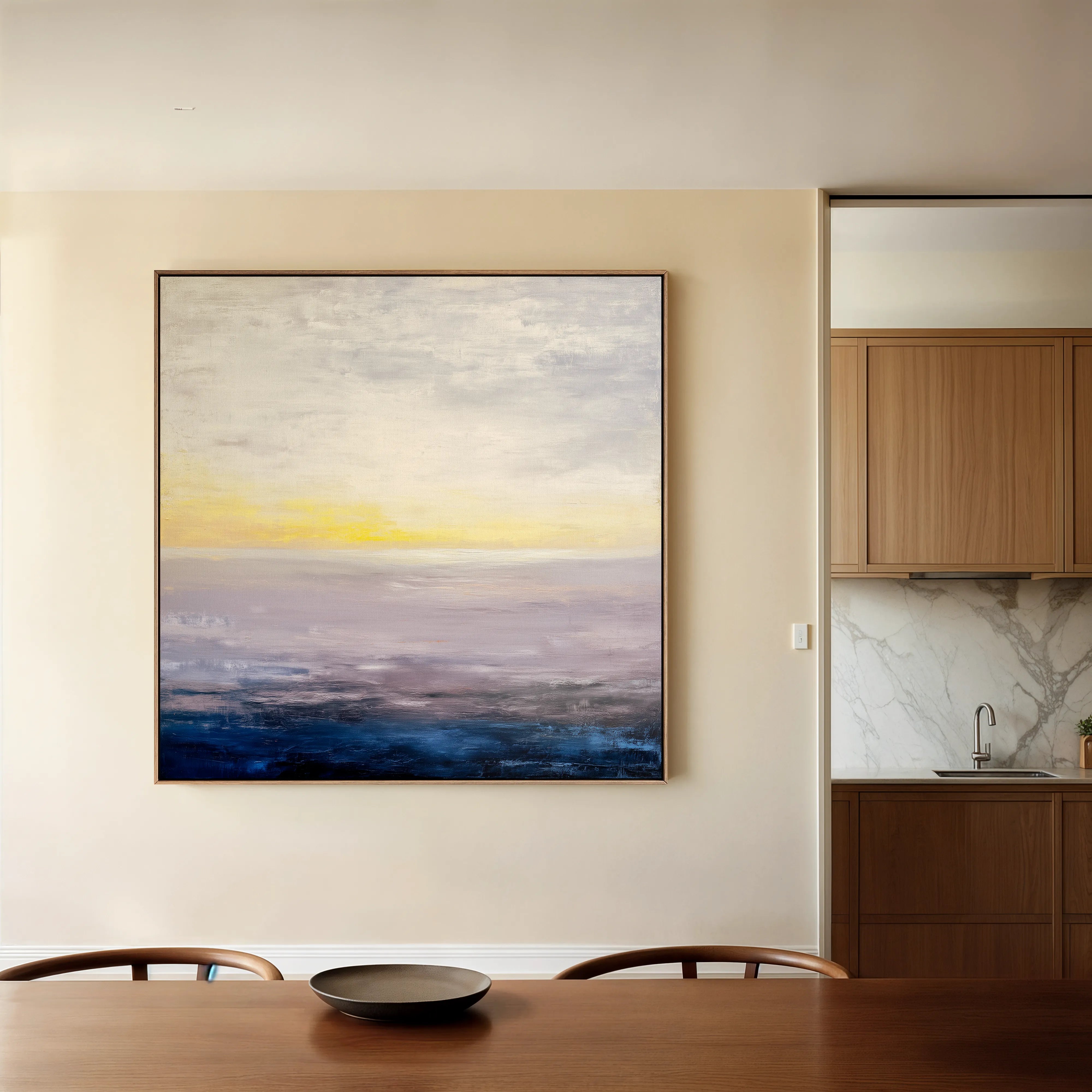 Abstract 1064 Canvas Art 16" x 16" / 40 x 40 cm / Black