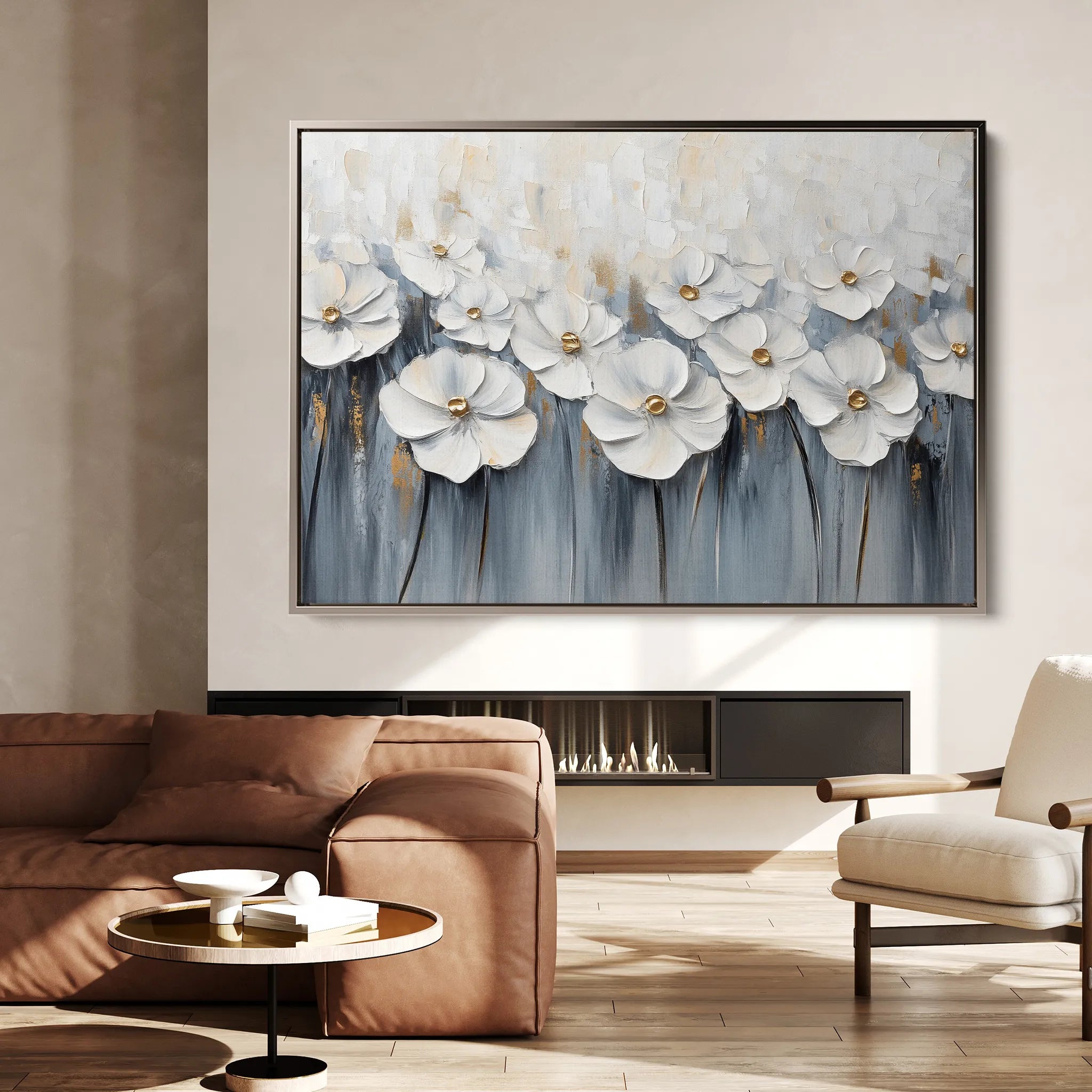 Floral 1064 Canvas Art 18" x 24" / 45 x 60 cm / Black