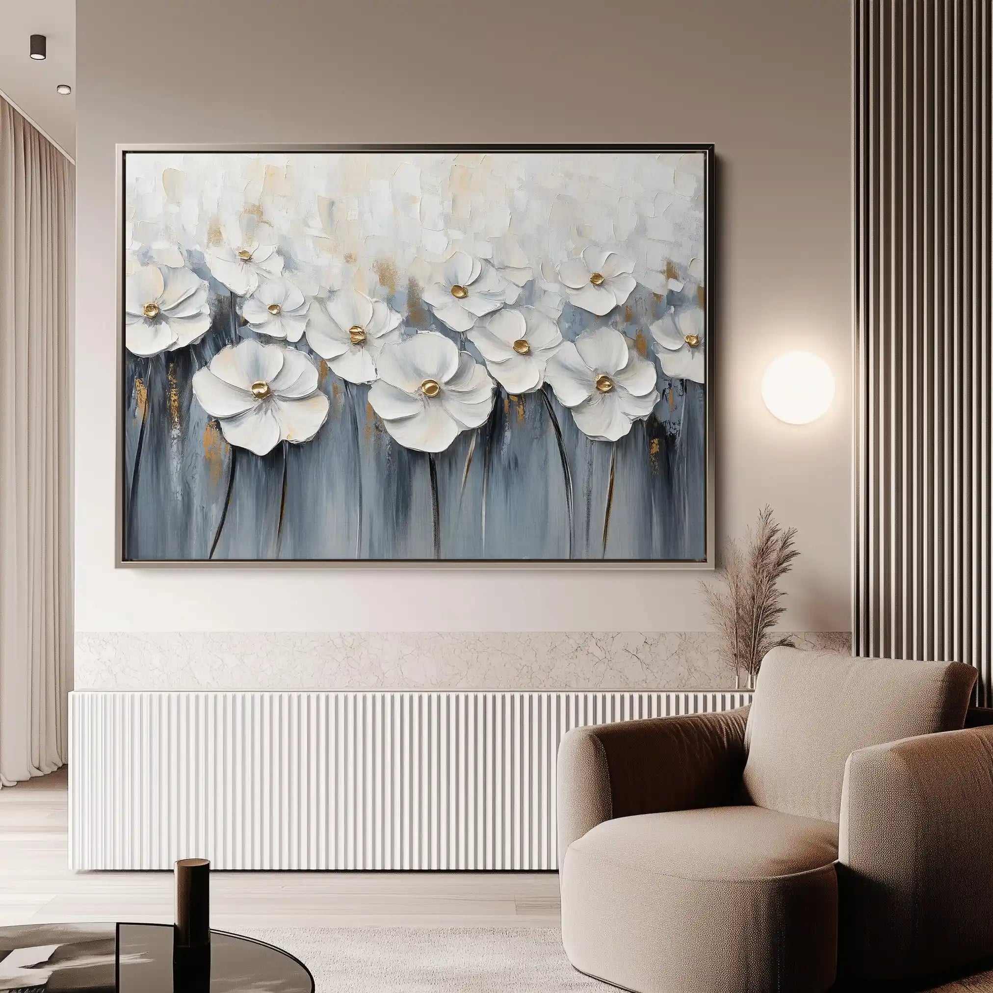 Floral 1064 Canvas Art 18" x 24" / 45 x 60 cm / Black