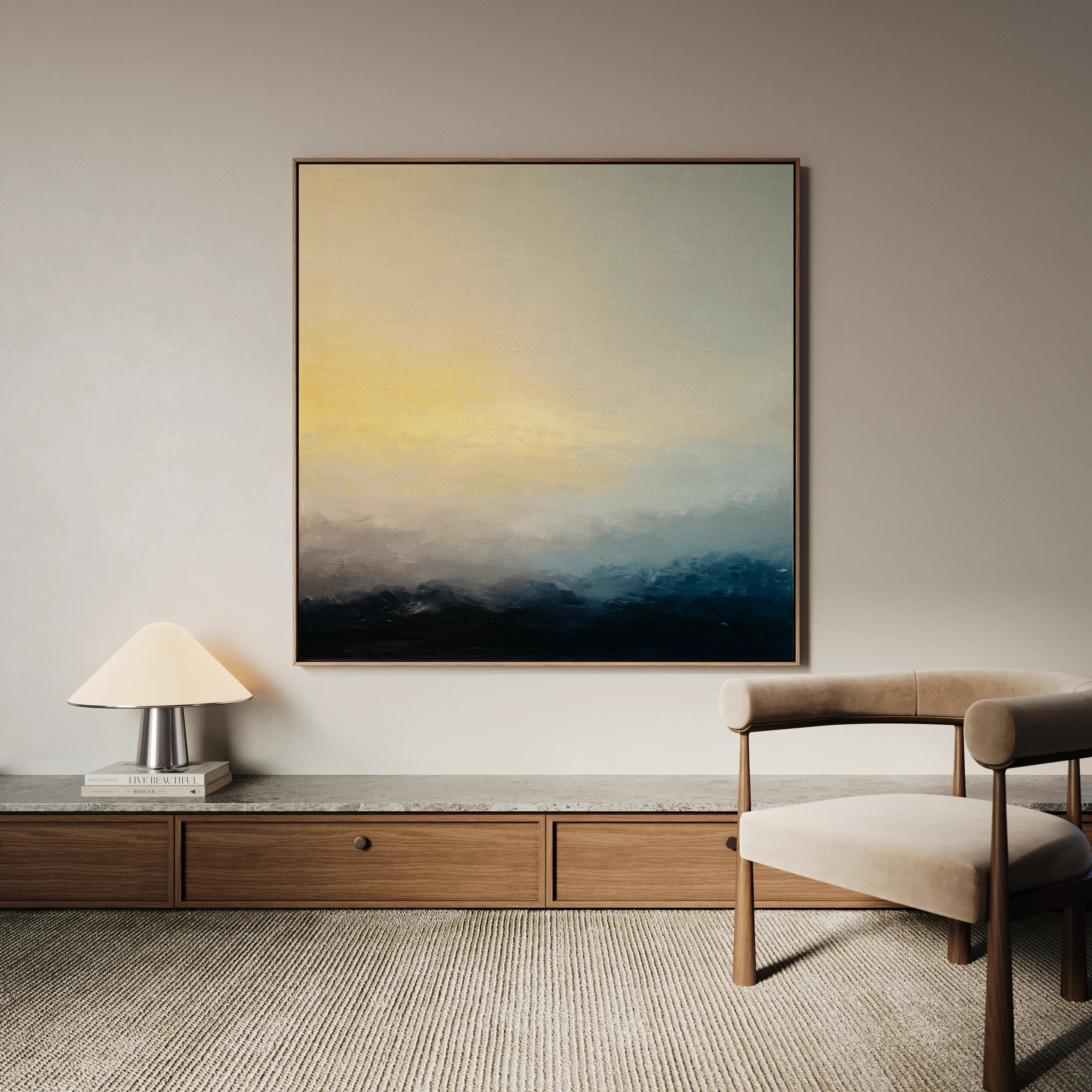 Abstract 1065 Canvas Art 16" x 16" / 40 x 40 cm / Black