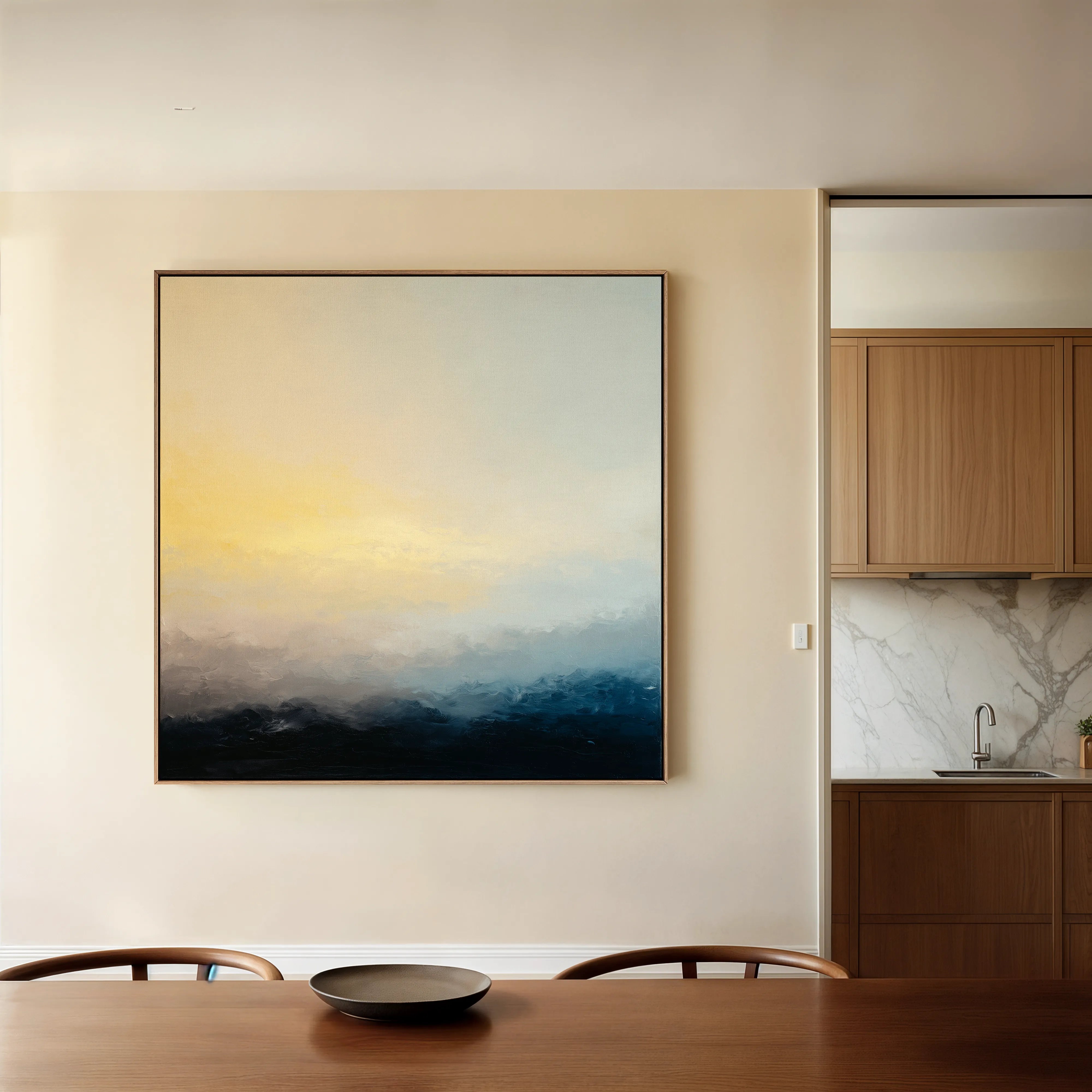Abstract 1065 Canvas Art 16" x 16" / 40 x 40 cm / Black