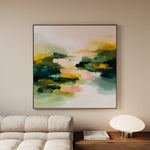 Abstract 1066 Canvas Art 16" x 16" / 40 x 40 cm / Black