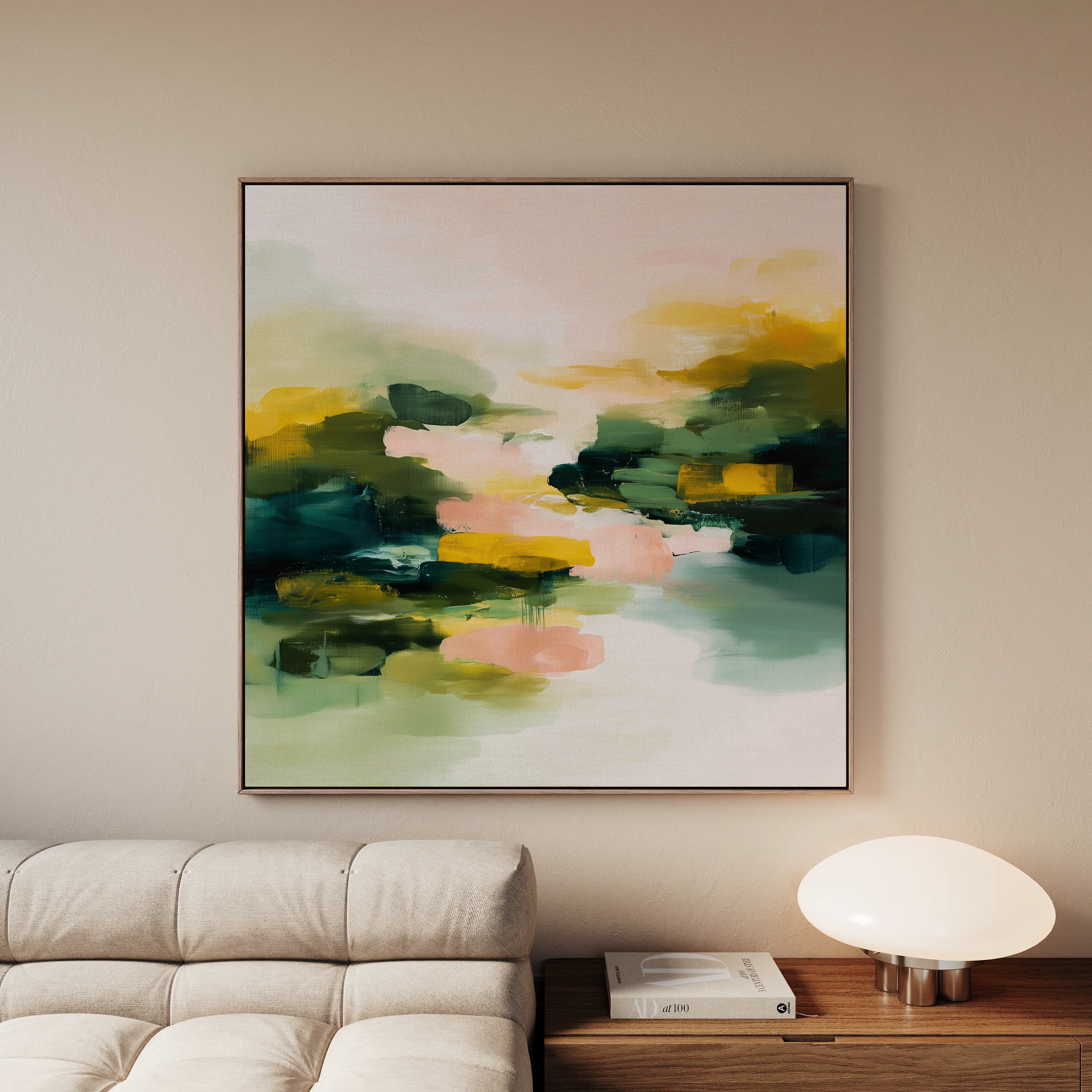 Abstract 1066 Canvas Art 16" x 16" / 40 x 40 cm / Black