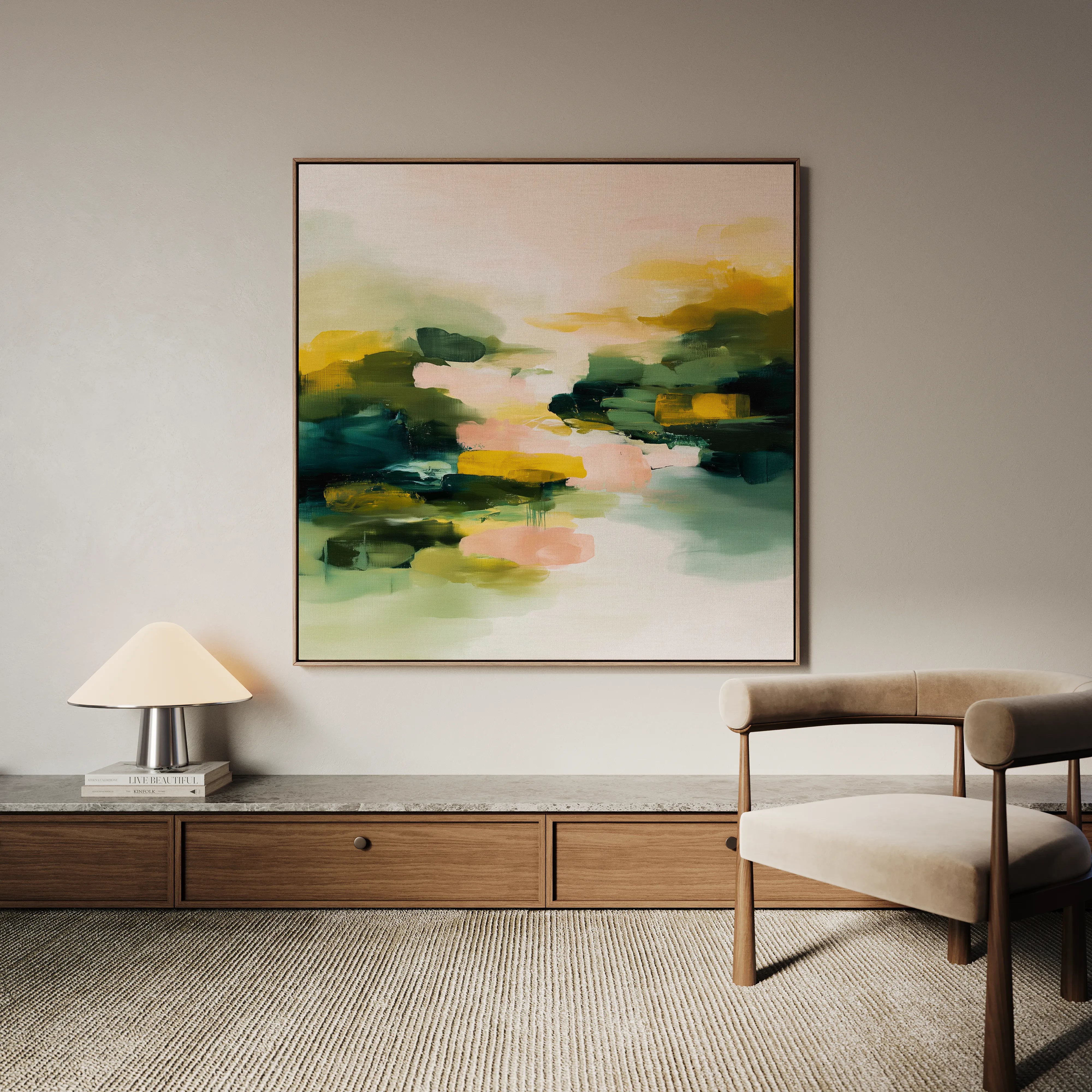 Abstract 1066 Canvas Art 16" x 16" / 40 x 40 cm / Black