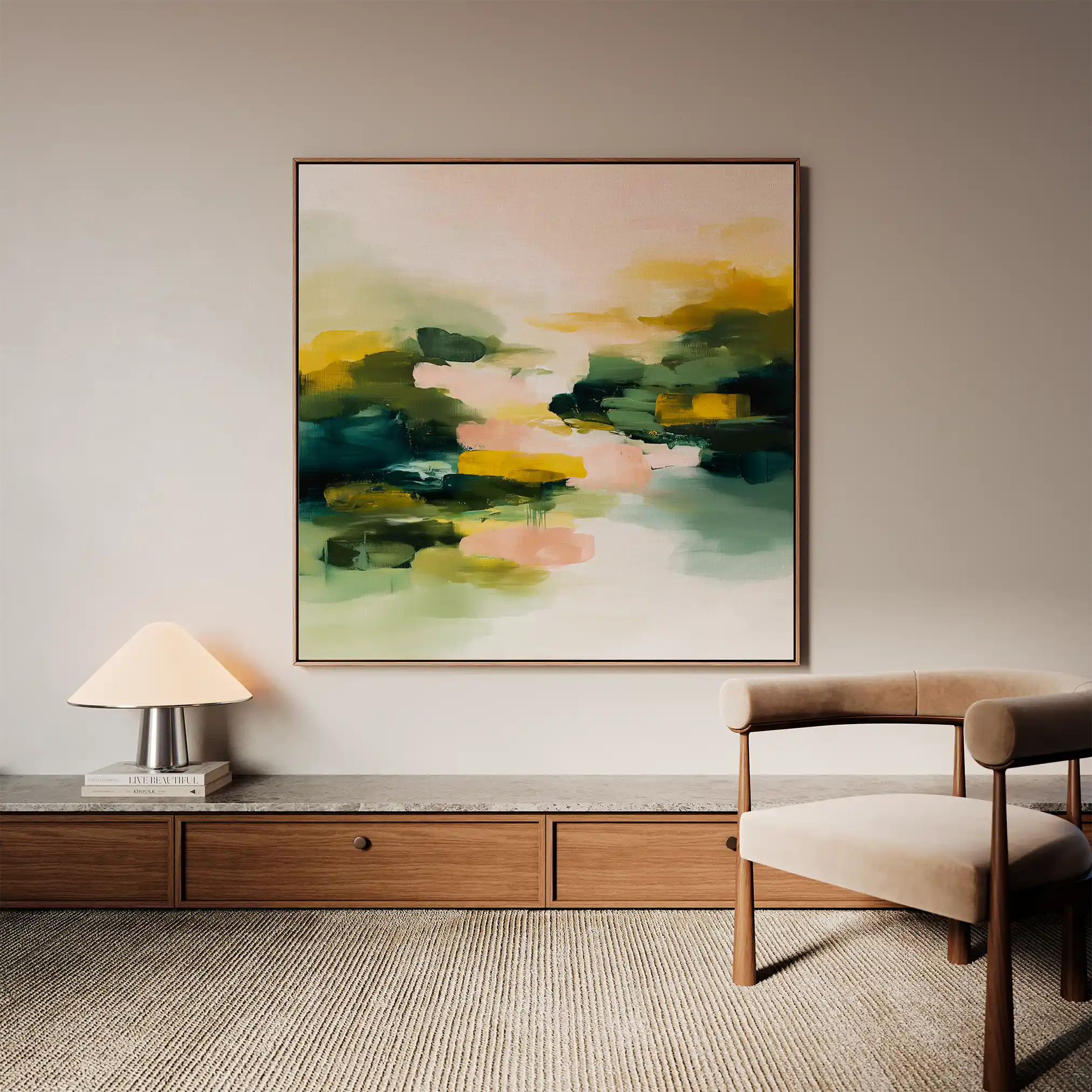 Abstract 1066 Canvas Art 60 x 60 cm / Black
