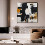 Abstract 1067 Canvas Art 16" x 16" / 40 x 40 cm / Black